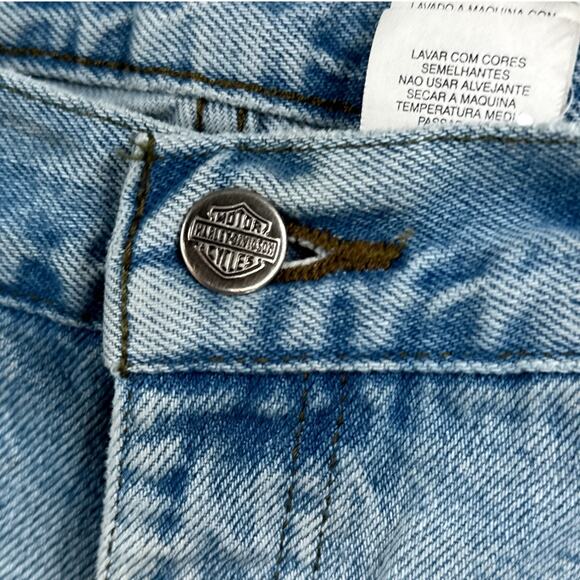Harley Davidson Jeans 32x32 Motorcycle Y2K Biker Grunge Distressed Rugged Street - Picture 14 of 16